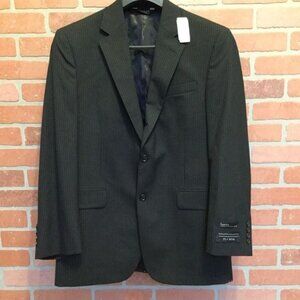 Jos A Bank mens wool suit jacket blazer black 2 Button 40R NWT